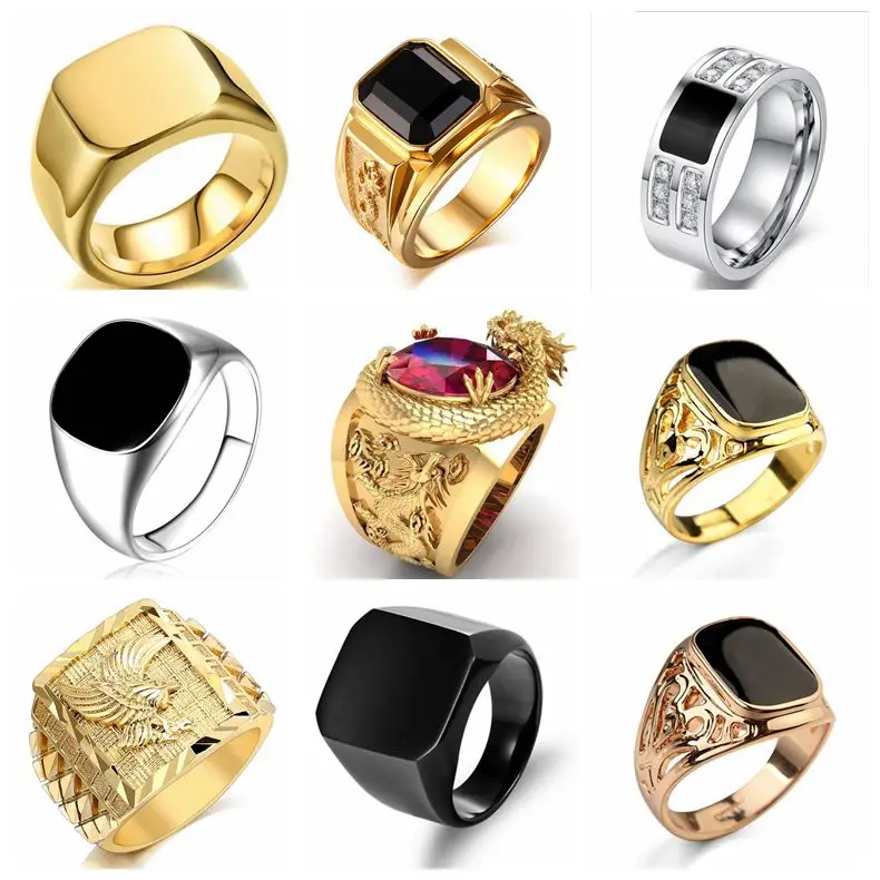 Mens Signet Ring - Signet Platz Finger Ringe Für Männer