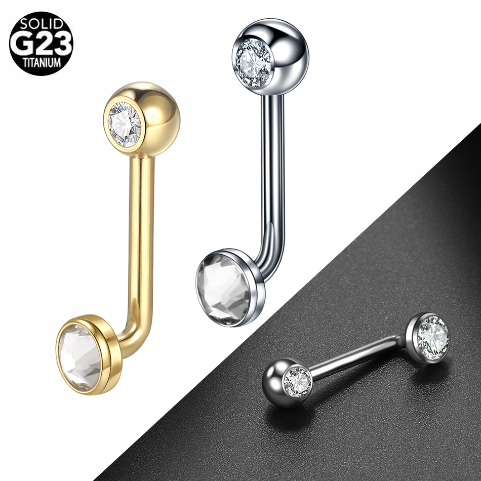 1PC G23 Titan CZ Gebogene Barb – Christina Jewelry & Watches Marguerite Ørestik Forgyldt Sølv Bewertung und Preis