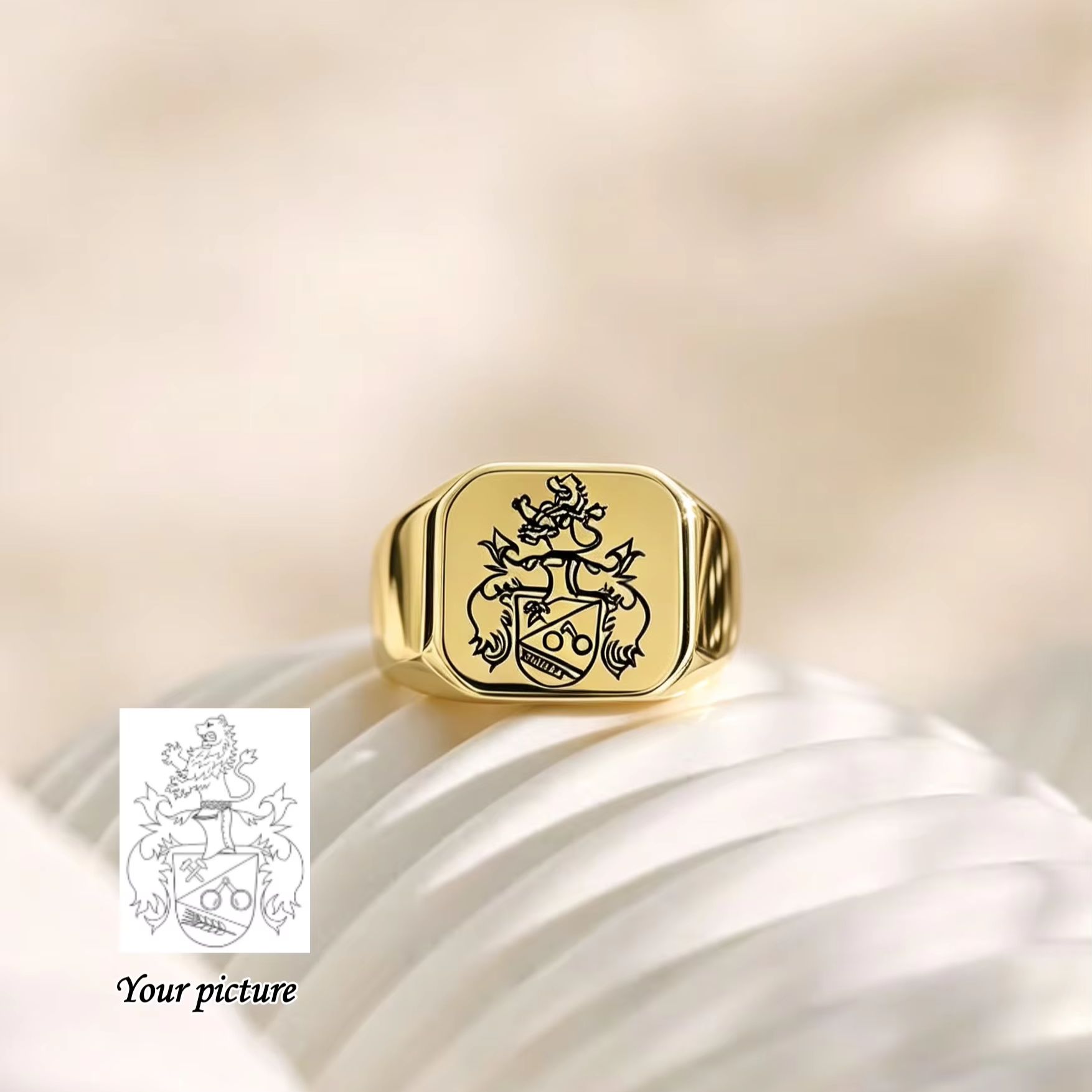 Personalisierter Familienwappe – Mens Signet Ring Bewertung und Preis