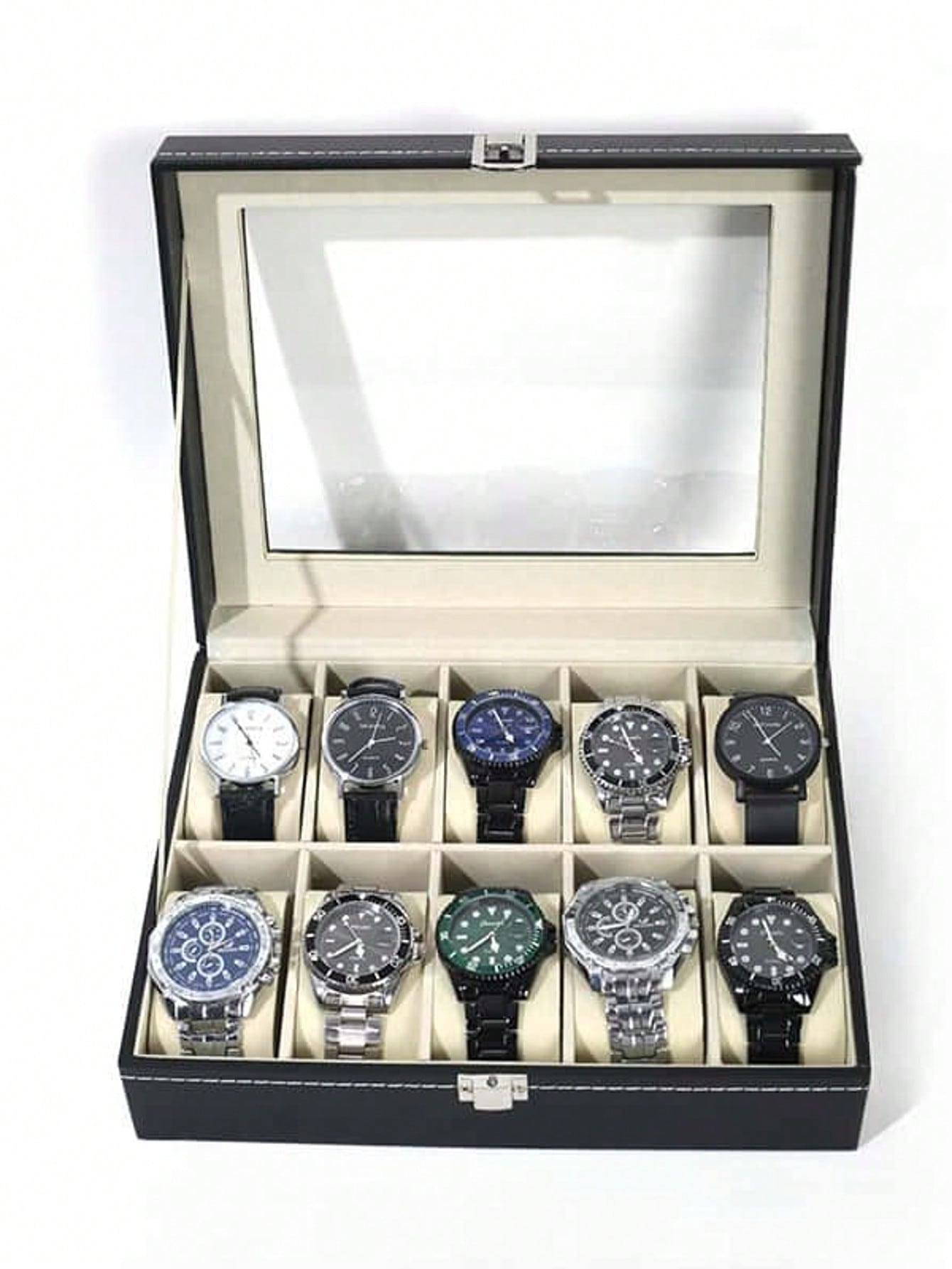 Leder-Uhrenbox mit Schloss, Gr – Jewelry Watches For Men Bewertung und Preis